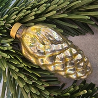 sart-lysegrøn-guld-frugt-figur-gammel-glas-julepynt